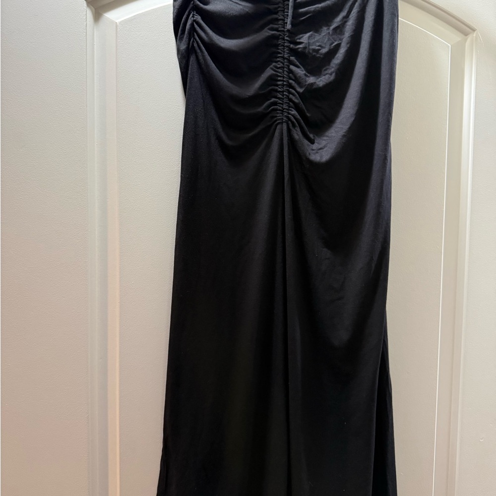 House of Harlow 1960 Black Maxi Skirt with Ruched Waist